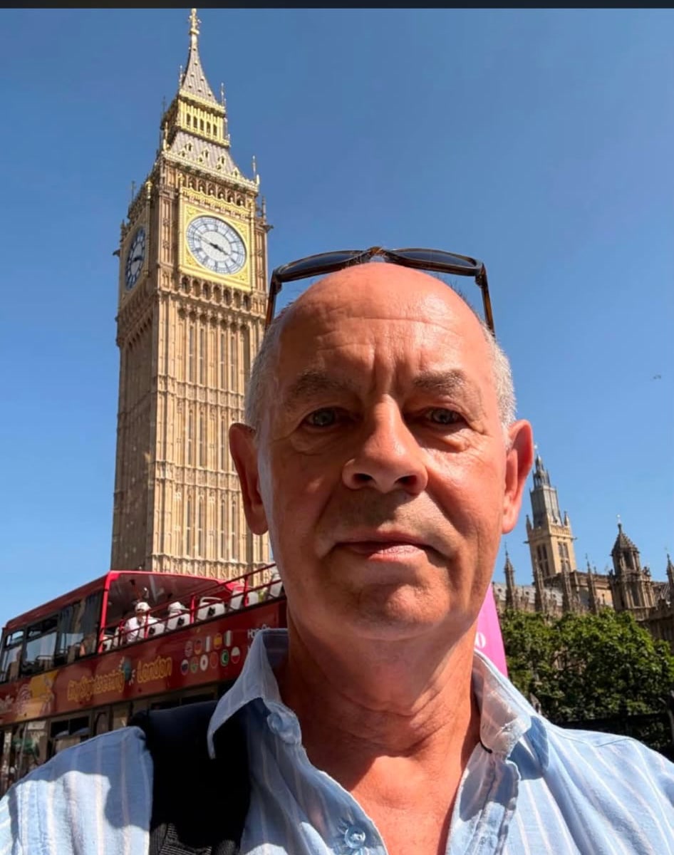 Steve of Jordan Legacy outside the Houses of Parliament and Big Ben, Westminster, after the Suicide & Self-Harm Prevention APPG at the House of Commons