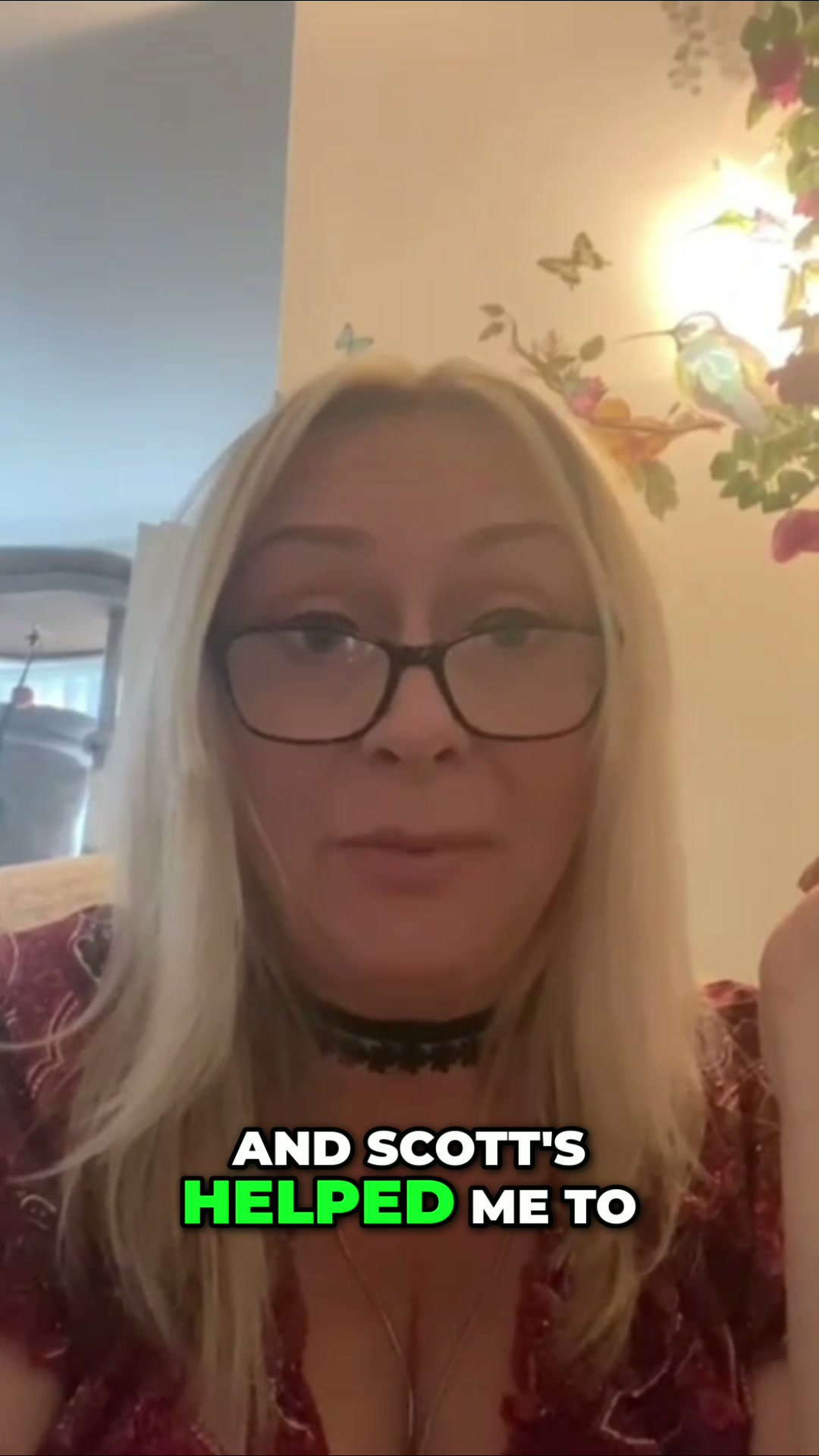 A supporter speaking to camera about overcoming addiction with Scott's help
